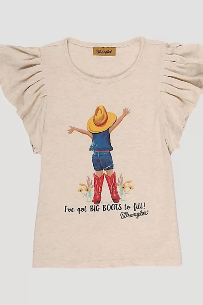 Wrangler Girls Boots to Fill Ruffle Sleeve Top