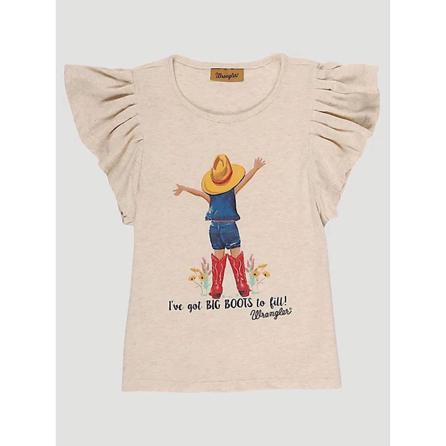 Wrangler Girls Boots to Fill Ruffle Sleeve Top