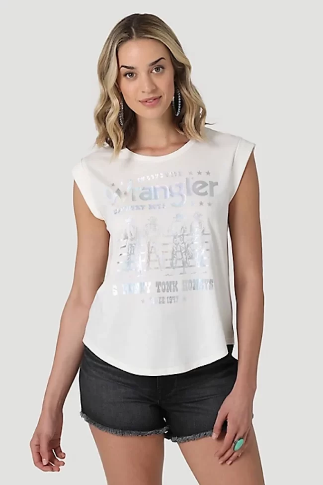 Wrangler Womens Honkey Tonk Honey Cuffed Tank