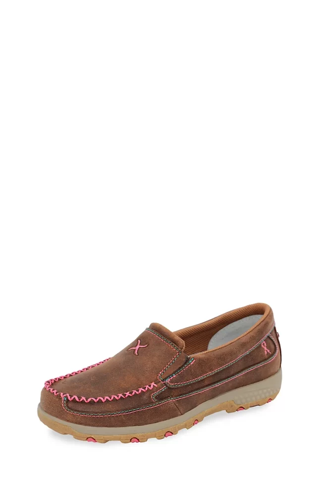 Twisted X Women's Breast Cancer Awareness Pink Cellstretch Slip On