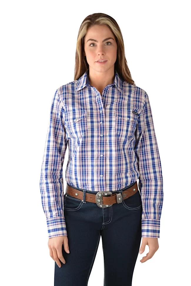 Wrangler Womens Isabelle Check L/S Western Shirt