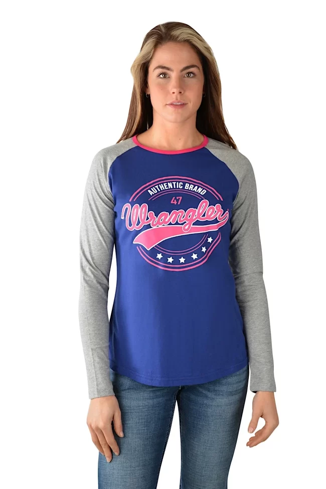 Wrangler Womens Sierra L/S Baseball Raglan Tee
