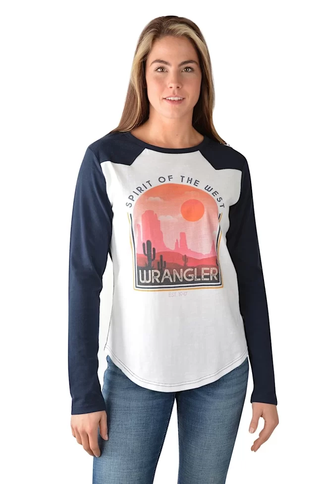 Wrangler Womens Navada L/S Raglan Tee