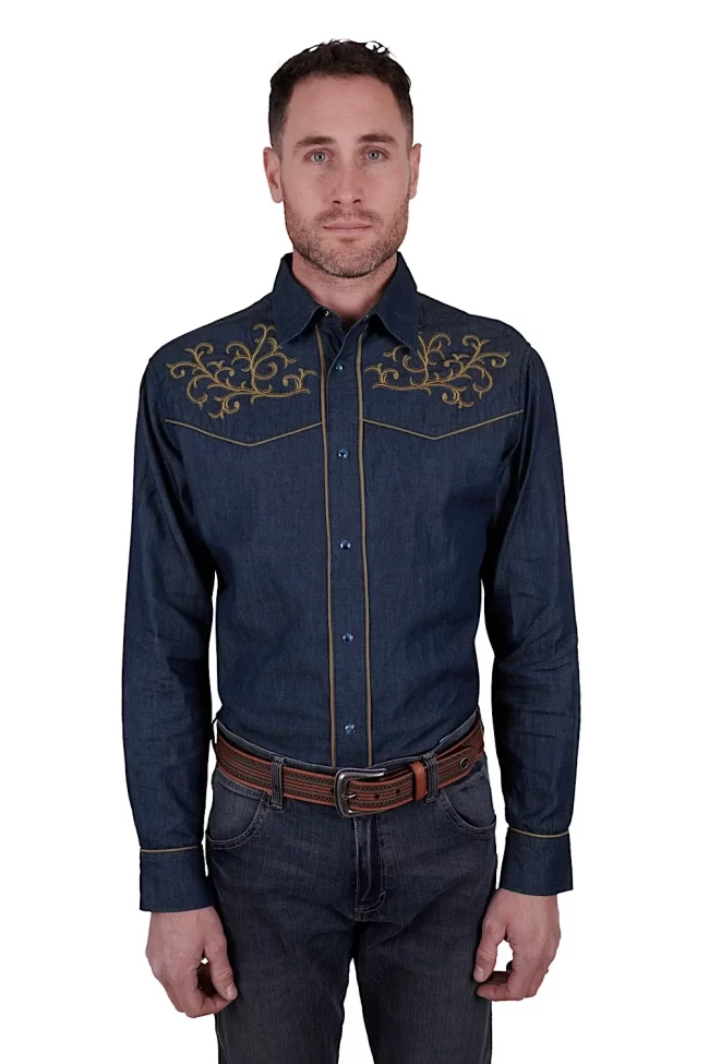 Wrangler Mens Ross Embroidered L/S Shirt
