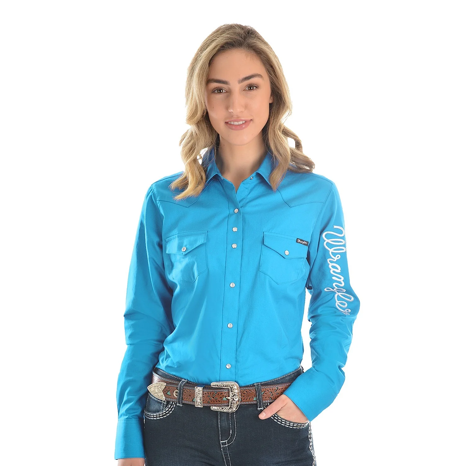 Wrangler Womens Logo L/S Drill Shirt